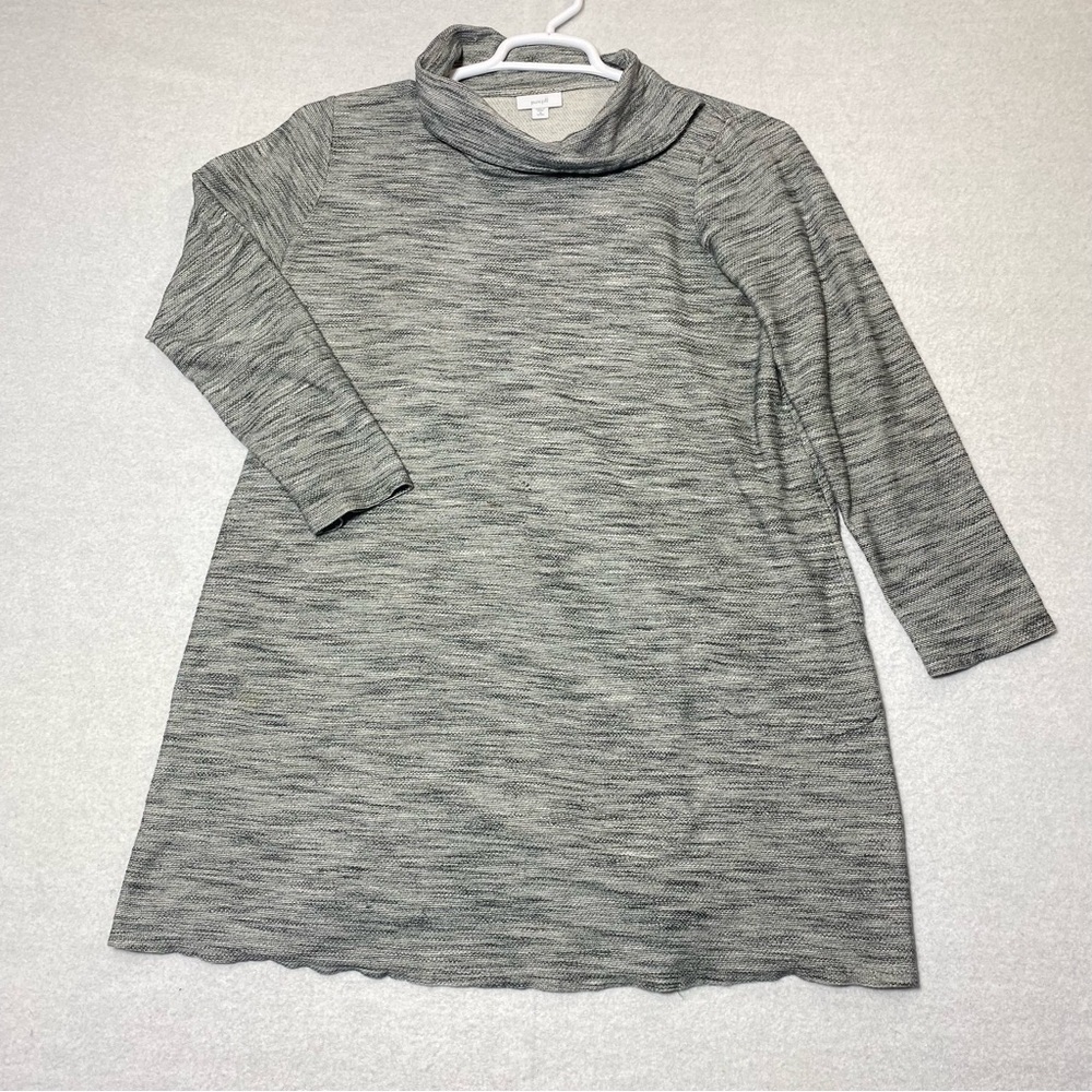 J.Jill Tunic Sweater Top Dress Women's MP Gray Cowl Neck Pockets 3/4 Sleeve